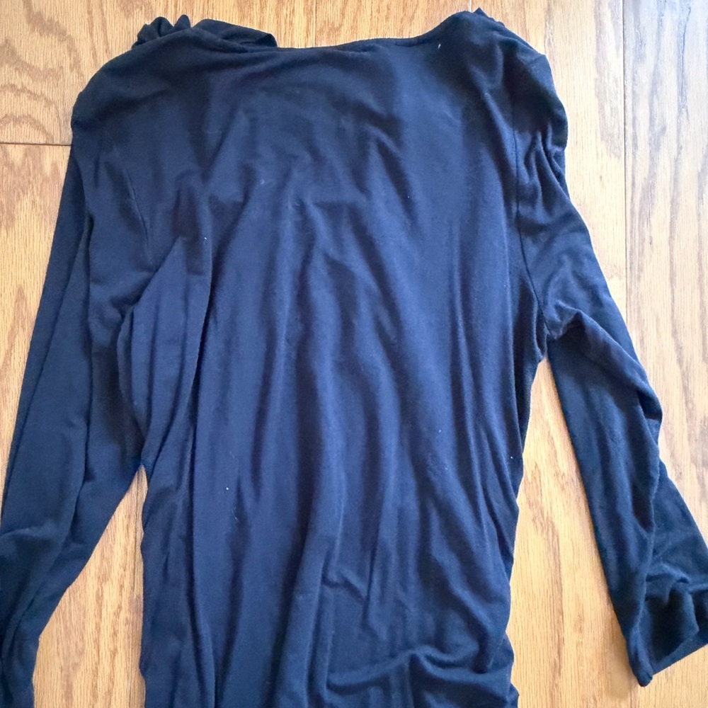 Cabi Elegant Black Cowl Neck Dress Rouched Side Large L - Picture 7 of 9